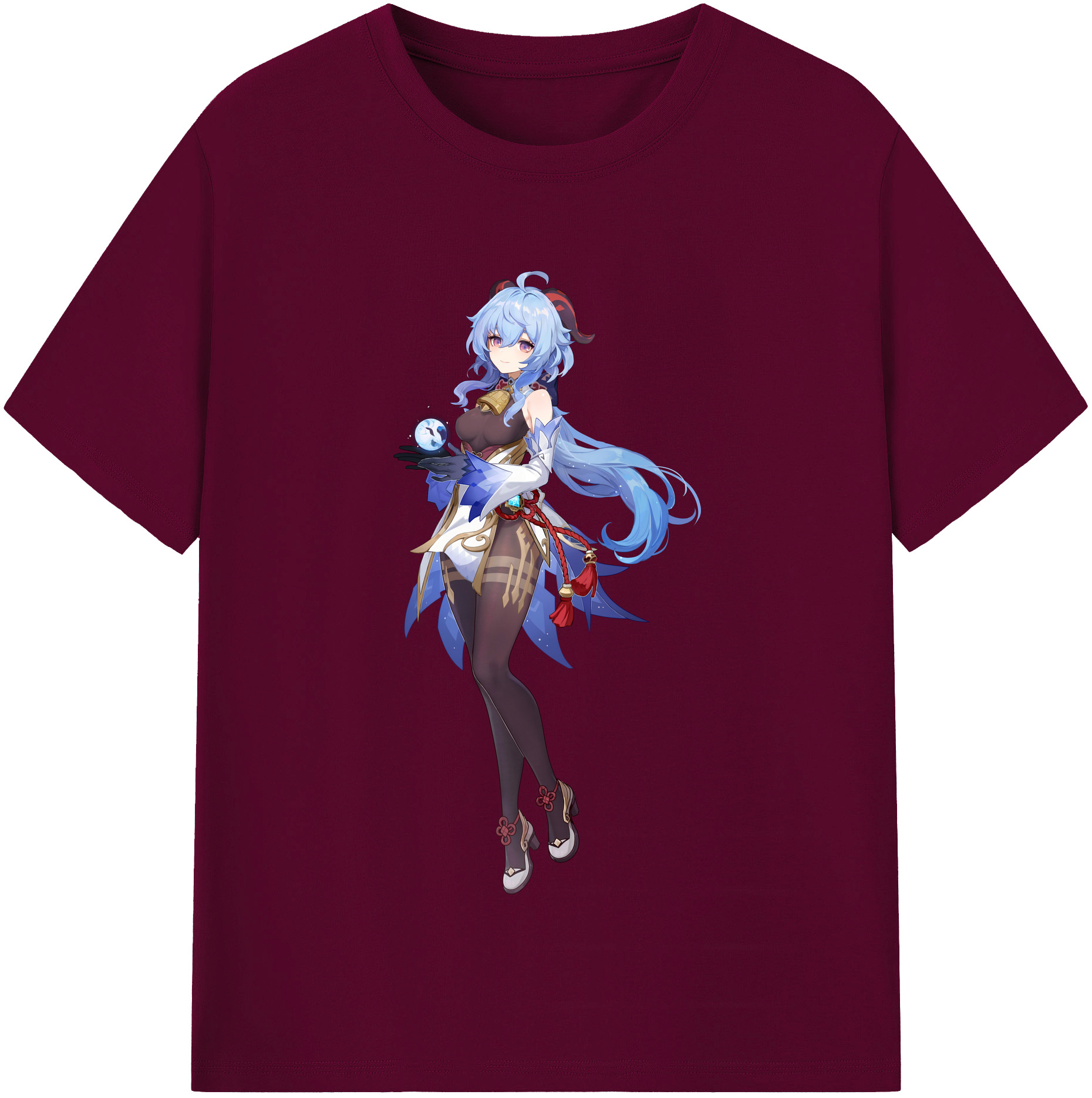 げんし神 甘雨 かんう genshin Ganyu レディースカジュアルプリントTシャツ（綿100％）